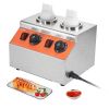 VEVOR Electric Bottle Warmer with Bottles, 0.57x2 Qt Commercial Cheese Dispenser, Hot Fudge Warmer 86-185°F Temp Adjustable