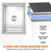 VEVOR Drop in Ice Chest, 22"L x 17"W x 12"H Stainless Steel Ice Cooler, Commercial Ice Bin with Cover, 40 qt Outdoor Kitchen Ice Bar