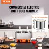 VEVOR Electric Cheese Dispenser with Pumps, 2.3x2 Qt Commercial Hot Fudge Warmer, Plastic Double Pumps Dispenser