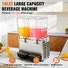 VEVOR Commercial Beverage Dispenser, 20.4 Qt 18L 2 Tanks Ice Tea Drink Machine