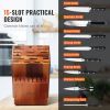 VEVOR Knife Storage Block 15 Slots, Acacia Wood Universal Knife Holders Without Knives, Large Countertop Butcher Block Knife Organizer