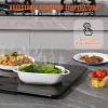VEVOR Electric Warming Tray, 16.5" x 23.6" Portable Tempered Glass Heating Tray with Temperature Control (65-90°C), Perfect for Dinner, Catering