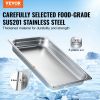 VEVOR 6 Pack Hotel Pans, Full Size Anti-Jam Steam Pan, 0.8mm Thick Stainless Steel Restaurant Steam Table Pan, 2.5-Inch Deep Commercial Table Pan